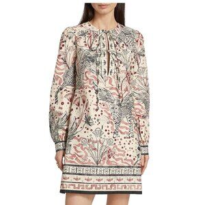 Marchesa Rosa Flying Cheetah Long Sleeve Shift Mini Dress NWT Size 6